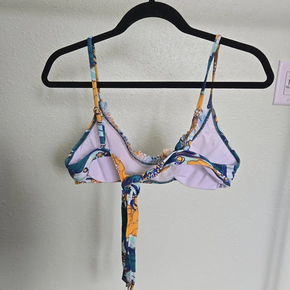 Cupshe Floral Bikini Top - Blue and Yellow - Picture 3 of 3
